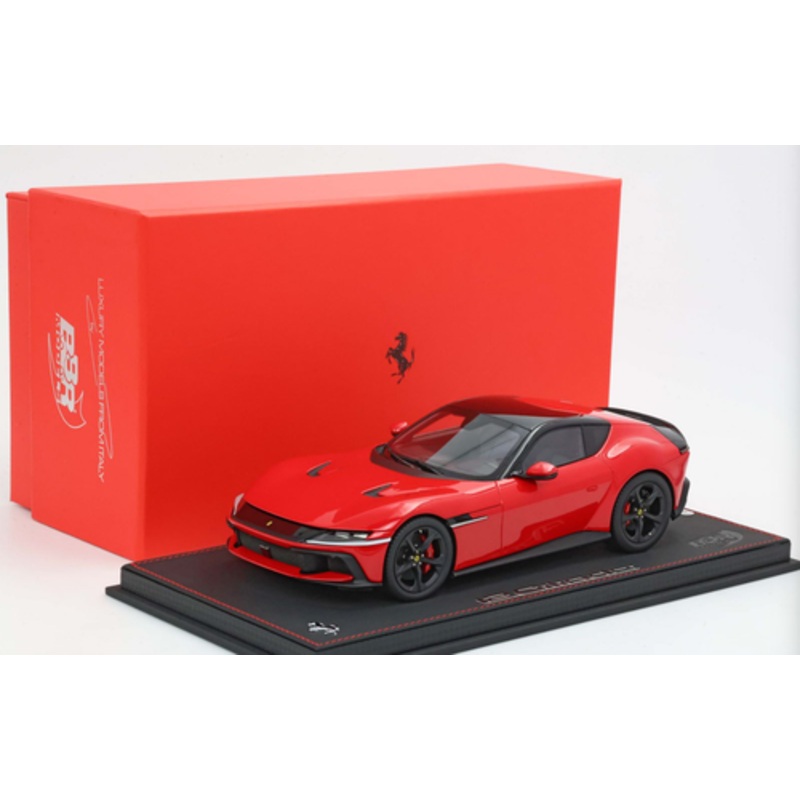 1/18 BBR Ferrari 12 Cilindri Panoramic Roof (Rosso Corsa Red with Matte Black Wheels) Car Model Limited 48 Pieces
