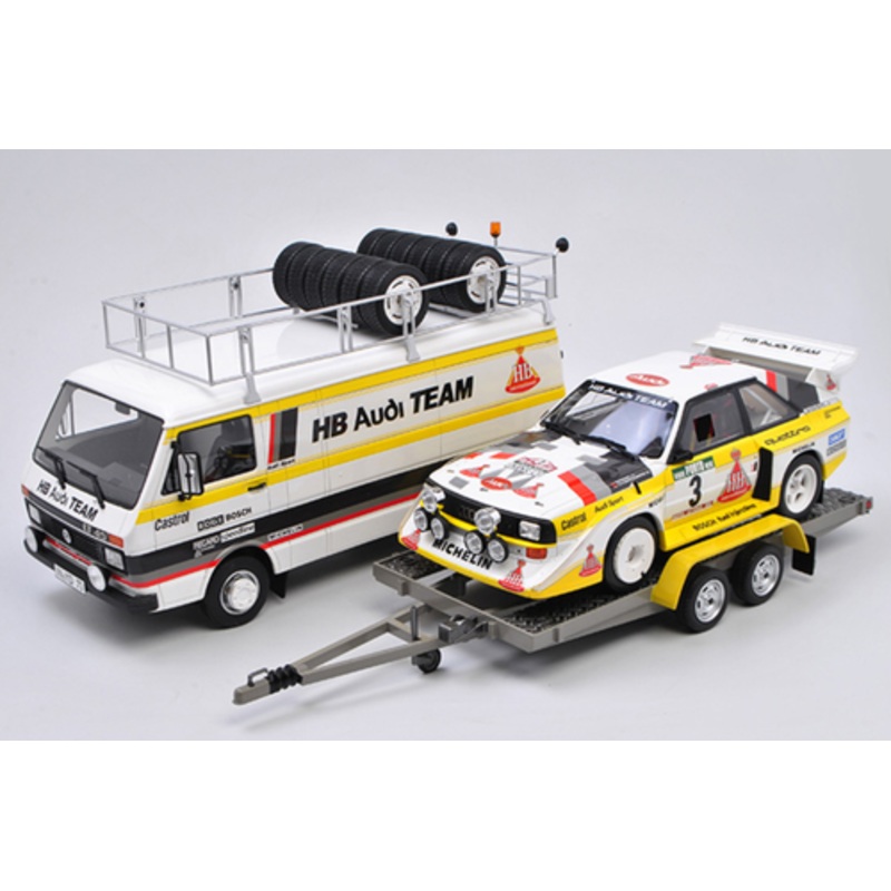 1/18 OTTO Rally Set Portugal Audi Team Volkswagen VW T1 Bus & Audi S1 Resin Car Model Limited