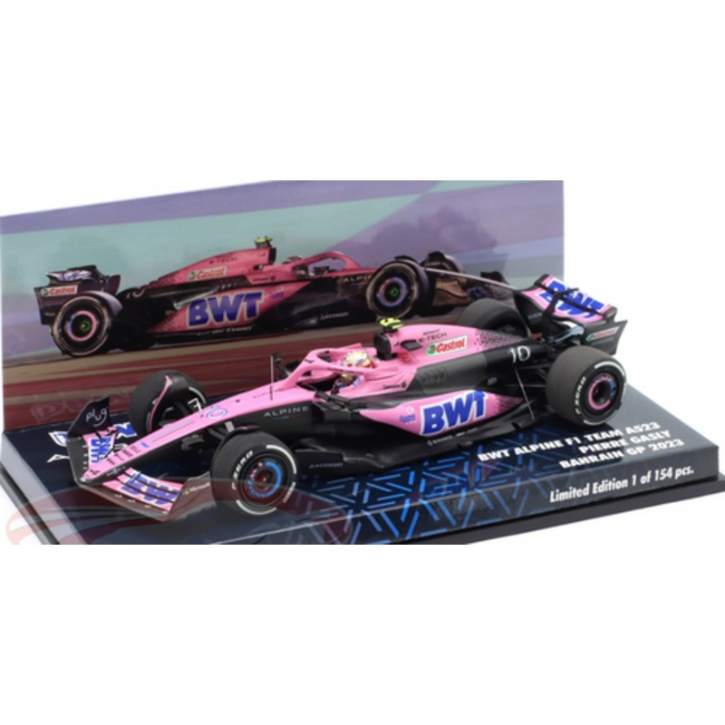 1/43 Minichamps 2023 Formula 1 Pierre Gasly Alpine A523 #10 9th Bahrain GP Car Model