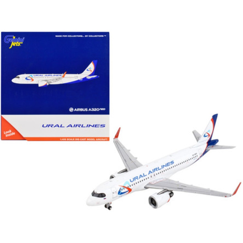 Airbus A320 neo Commercial Aircraft "Ural Airlines" White with Blue Tail 1/400 Diecast Model Airplane by GeminiJets