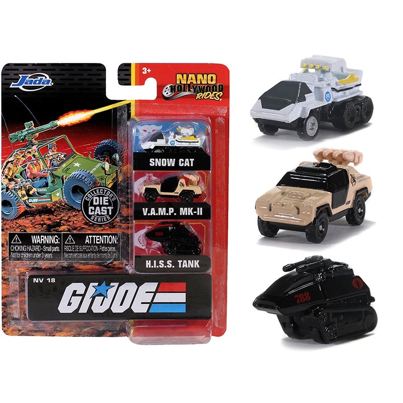 "G.I. Joe" 3 piece Set "Nano Hollywood Rides" Diecast Models by Jada