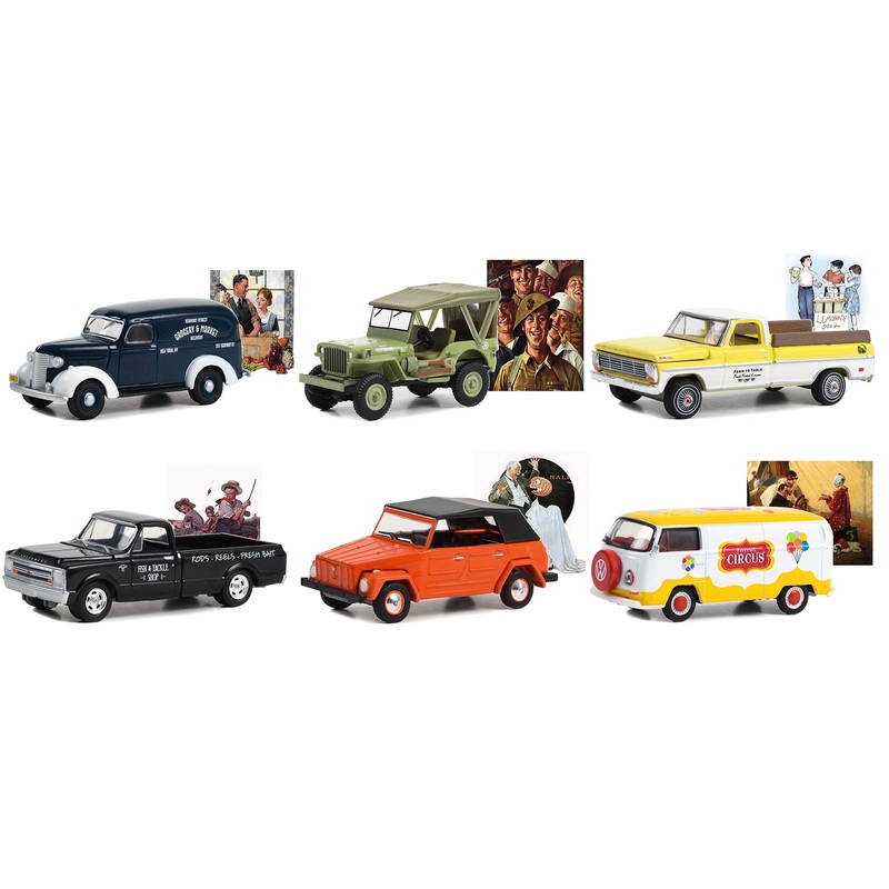 "Norman Rockwell" Set of 6 pieces Series 5 1/64 Diecast Model Cars by Greenlight