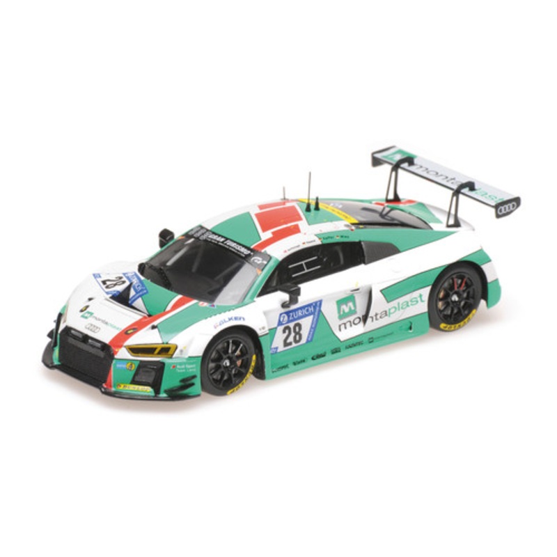 1/43 Minichamps 2017 Audi R8 LMS #28 24h Nrburgring Audi Sport Team Land Connor De Phillippi, Christopher Mies, Christopher Haase, Pierre Kaffer Diecast Car Model