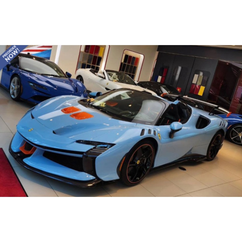 1/12 BBR Ferrari SF90XX Stradale Spider (Blue La Plata with Orange Accent) Car Model