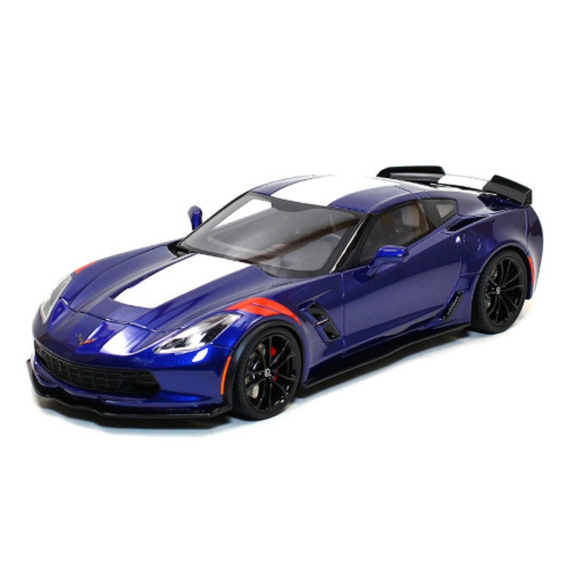 1/18 GT Spirit 2017 Chevrolet Corvette C7 Grand Sport (Admiral Blue & White) Car Model US Exclusive