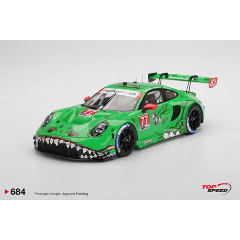 1/18 Top Speed 2025 Porsche 911 GT3 R (992) #77 AO Racing 2025 IMSA Sebring 12 Hrs Class Winner Car Model