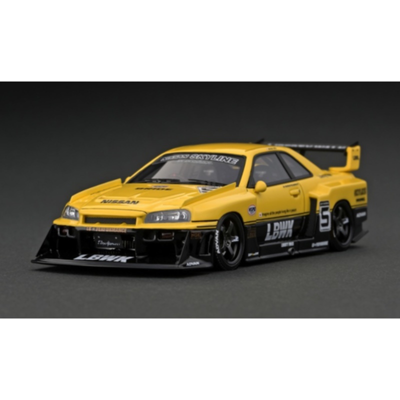 1/43 Ignition Model LB-ER34 Super Silhouette SKYLINE Yellow/Black Resin Car Model
