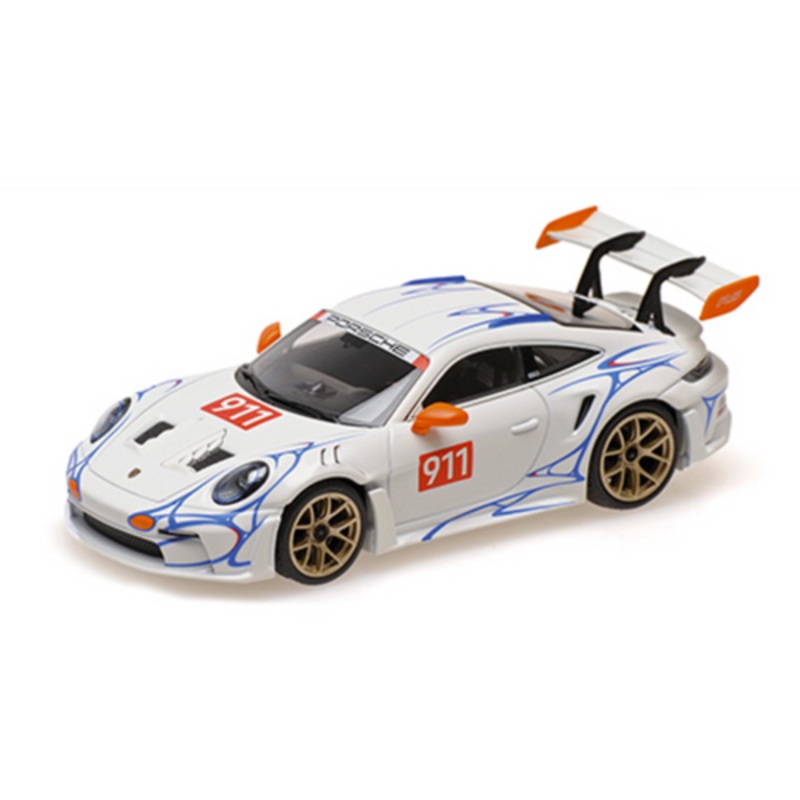 1/43 Minichamps 2023 Porsche 911 (992) GT3 RS #911 (White with Orange & Blue Decor) Car Model