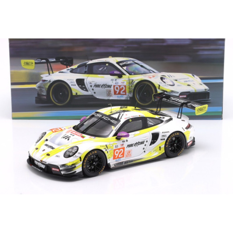 1/18 Ixo 2024 Porsche 911 GT3 R #92 24h LeMans Manthey PureRxcing Klaus Bachler, Alex Malykhin, Joel Sturm Diecast Car Model