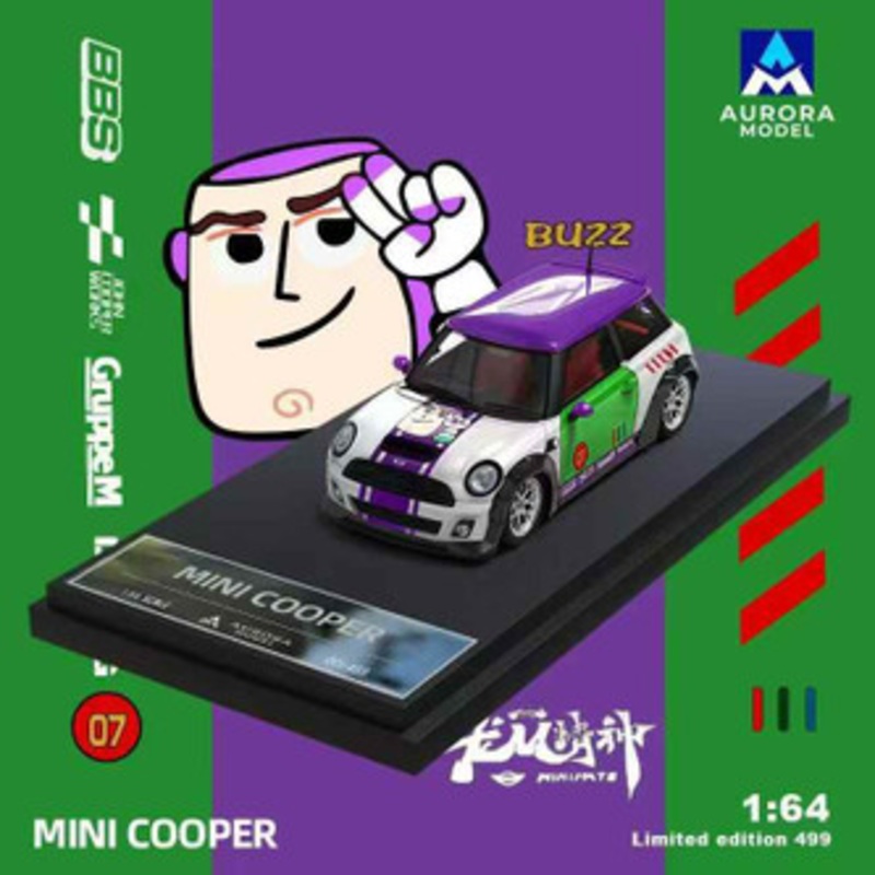 1/64 AM Aurora Model Mini Cooper (Buzz Lightyear) Diecast Car Model