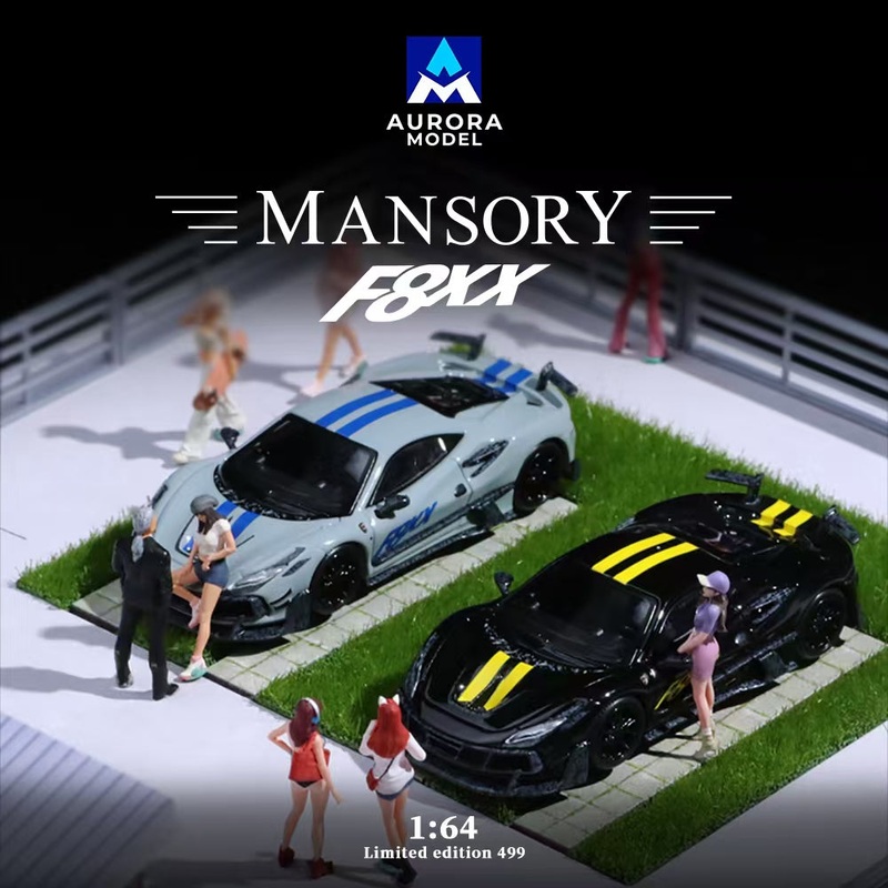 [Preorder] Aurora Model 1:64 Ferrari F8 Tributo Mansory F8XX (2 Colours) Black