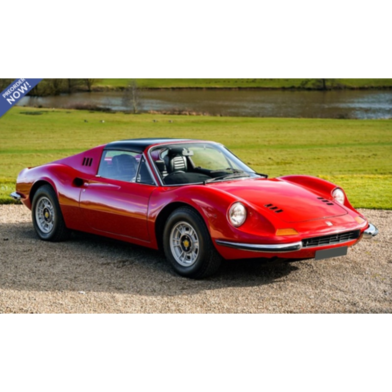 1/18 BBR 1972 Ferrari Dino 246 GTS (Rosso Corsa 322 Red with Black Interior) Car Model