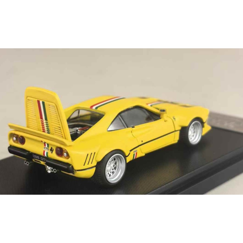 1/64 Hone Model 64 Ferrari 288 GTO Widebody (Yellow with Stripe) Diecast Car Model