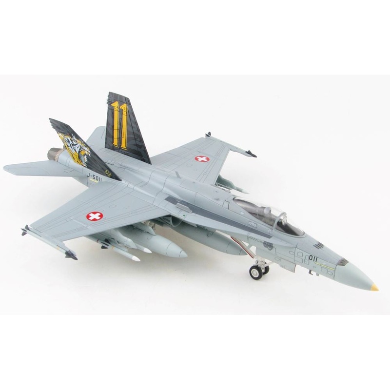 McDonnell Douglass F/A-18C (F-18) Hornet - J-5011, Staffel 11, Swiss AF - 1/72 Scale Diecast Model by Hobby Master