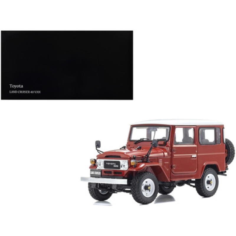 Toyota Land Cruiser 40 Van RHD (Right Hand Drive) Red with White Top 1/18 Diecast Model Car by Kyosho