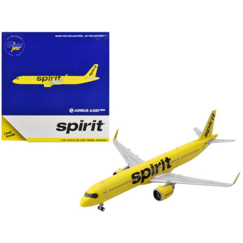Airbus A321neo Commercial Aircraft "Spirit Airlines" Yellow 1/400 Diecast Model Airplane by GeminiJets