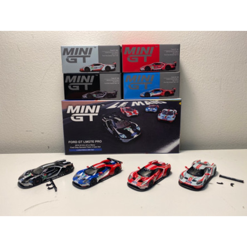 DAMAGED AS-IS 1/64 Mini GT Ford GT LMGTE PRO 2019 24 Hrs of Le Mans 4 Cars Set Diecast Car Models