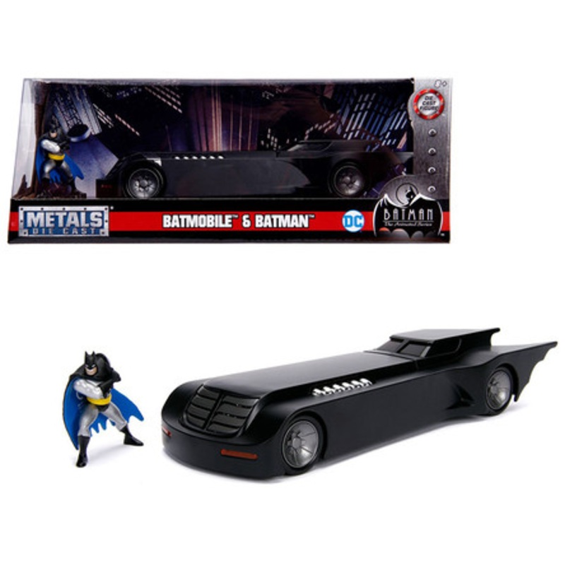 1/24 Jada Batmobile with Batman Diecast Figure "Animated Series" DC Comics Series Diecast Car Model