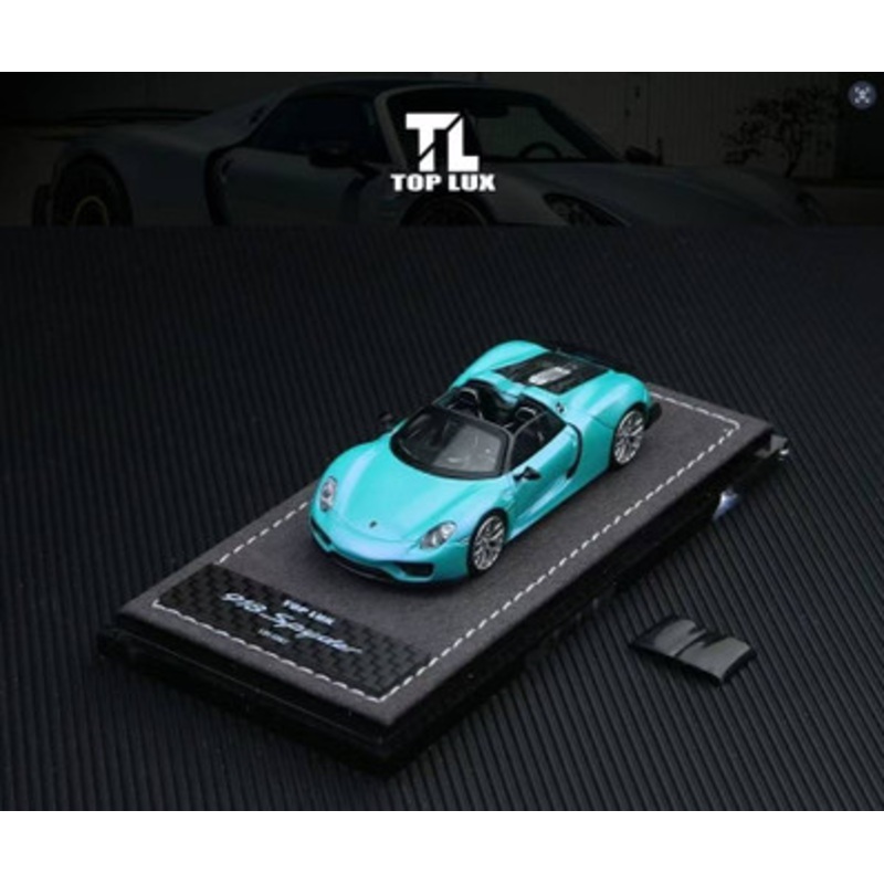 1/64 Top Lux Porsche 918 Spyder (Green Blue) Diecast Car Model