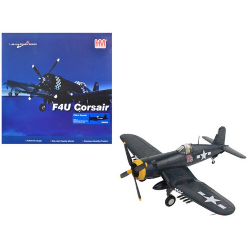 Vought F4U-4 Corsair Aircraft "White 13 Capt. Kenneth Walsh VMF-222 Okinawa" (1945) United States Marine Corps "Air Power Series" 1/48 Diecast Model by Hobby Master