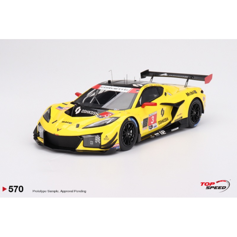 1/18 Top Speed 2024 Chevrolet Corvette C8 Z06 GT3.R #3 Corvette Racing by Pratt Miller Motorsports 2024 IMSA Daytona 24 Hrs. Car Model