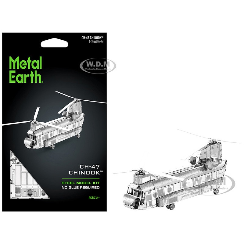 Model Kit Boeing CH-47 Chinook Transport Helicopter (Moderate Difficulty) Steel Model by Metal Earth
