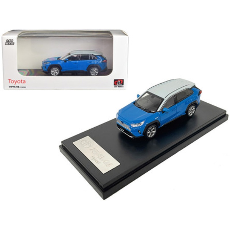 Toyota RAV4 Hybrid Blue Metallic with Gray Top 1/64 Diecast Model Car by LCD Models