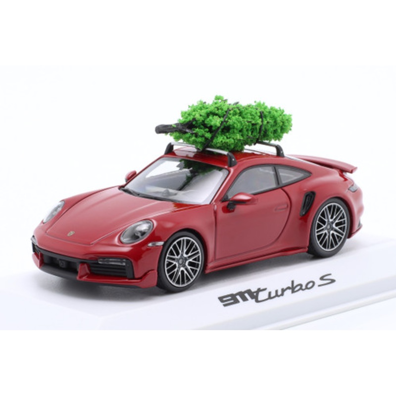 1/43 Dealer Edition Porsche 911 (992) Turbo S (Carmine Red) Christmas Tree Car Model