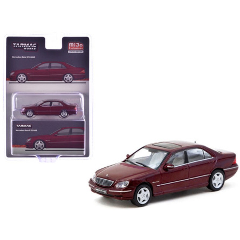 1/64 Tarmac Works Mercedes-Benz S55 AMG (Bordeaux Red Metallic) Diecast Car Model