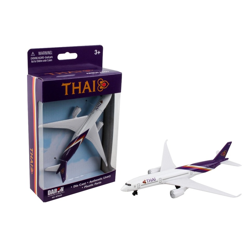 6 Inch Airbus A350 Thai Airways 1/438 Scale Diecast Airplane Model by Daron (Single Plane)