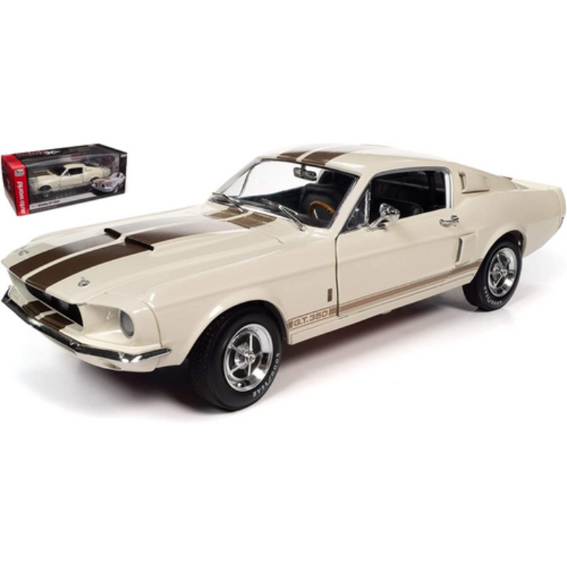 1/18 Auto World 1967 Ford Mustang Shelby GT350 (Wimbledon White) Diecast Car Model