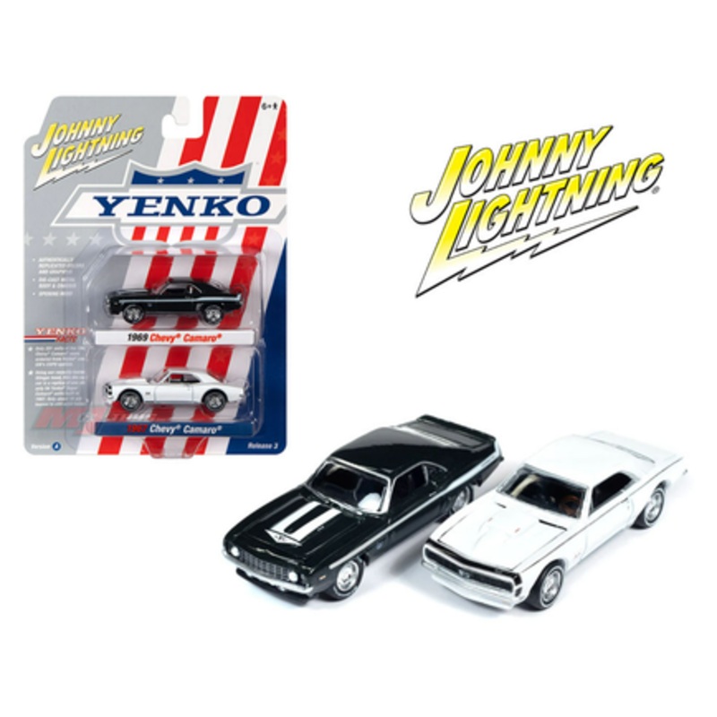1/64 Johnny Lightning 1969 Chevrolet Yenko & 1967 Chevrolet Camaro Diecast Car Models