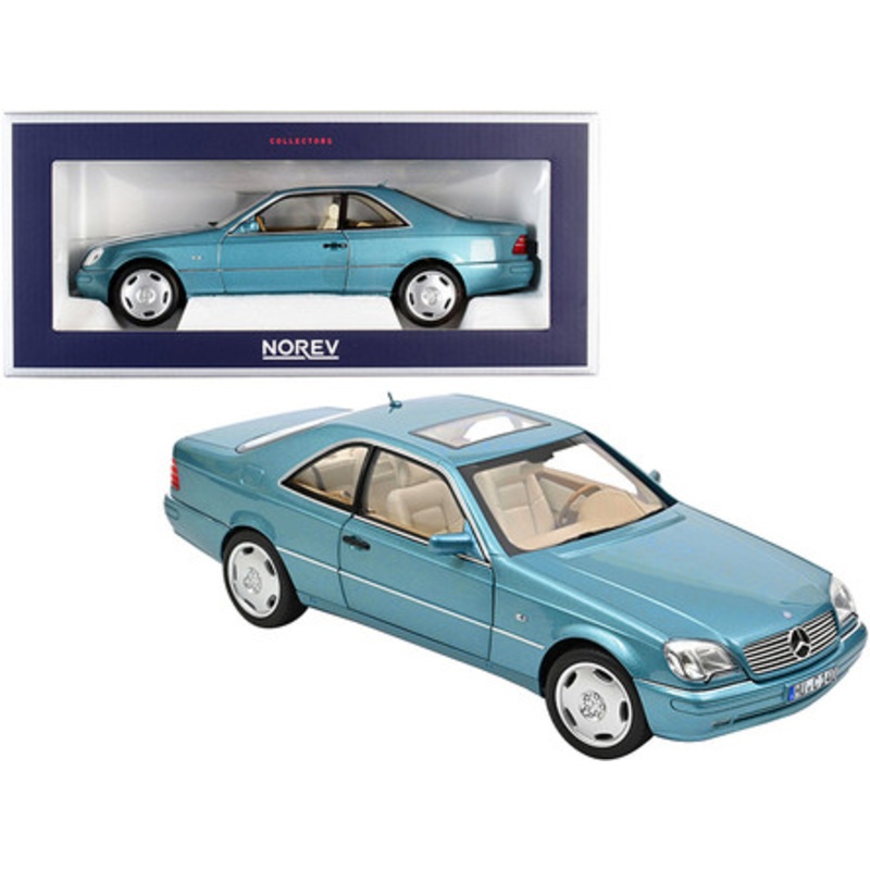 1/18 Norev 1997 Mercedes Benz CL600 Coupe with Sunroof (Light Blue Metallic) Diecast Car Model