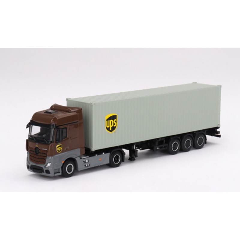 1/64 Mini GT Mercedes-Benz Actros with 40 Ft Dry Container UPS Truck Diecast Car Model