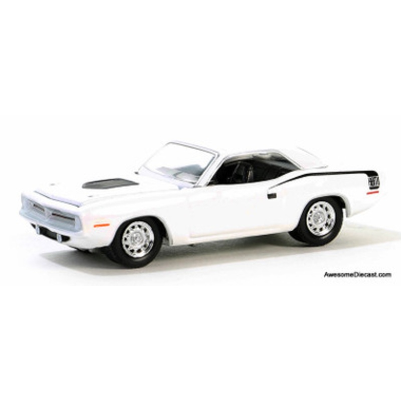 1970 Plymouth Hemi Cuda, Alpine White 1:64 Diecast Model Car by Greenlight