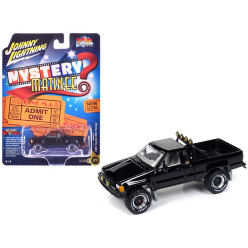 1985 Toyota SR5 Pickup Truck Black "Mystery Matinee" Movie Pop Culture 2024 Release 1 1/64 Diecast Model Car by Johnny Lightning