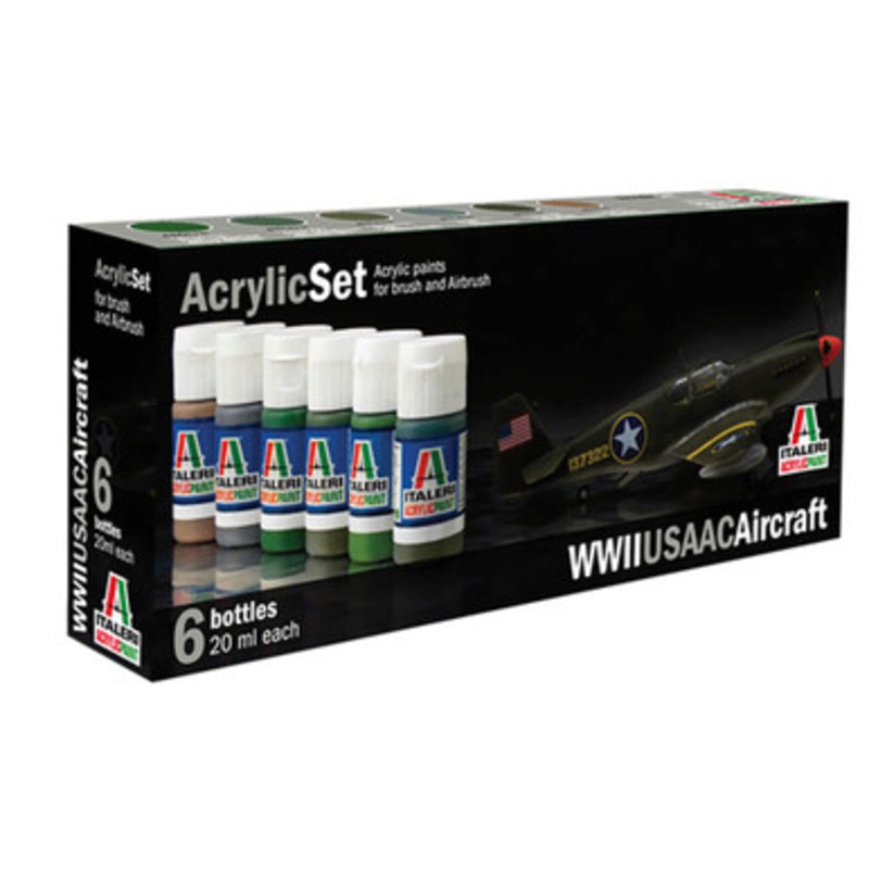 WWII USAAC Aircraft Acrylic Paint Set  Plastic Model Kit by Italeri