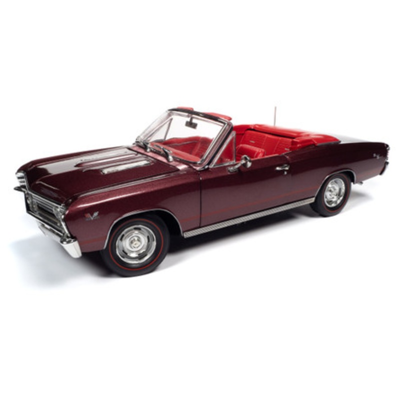 1/18 American Muscle 1967 Chevrolet Chevelle SS Convertible MCACN Maroon Diecast Car Model