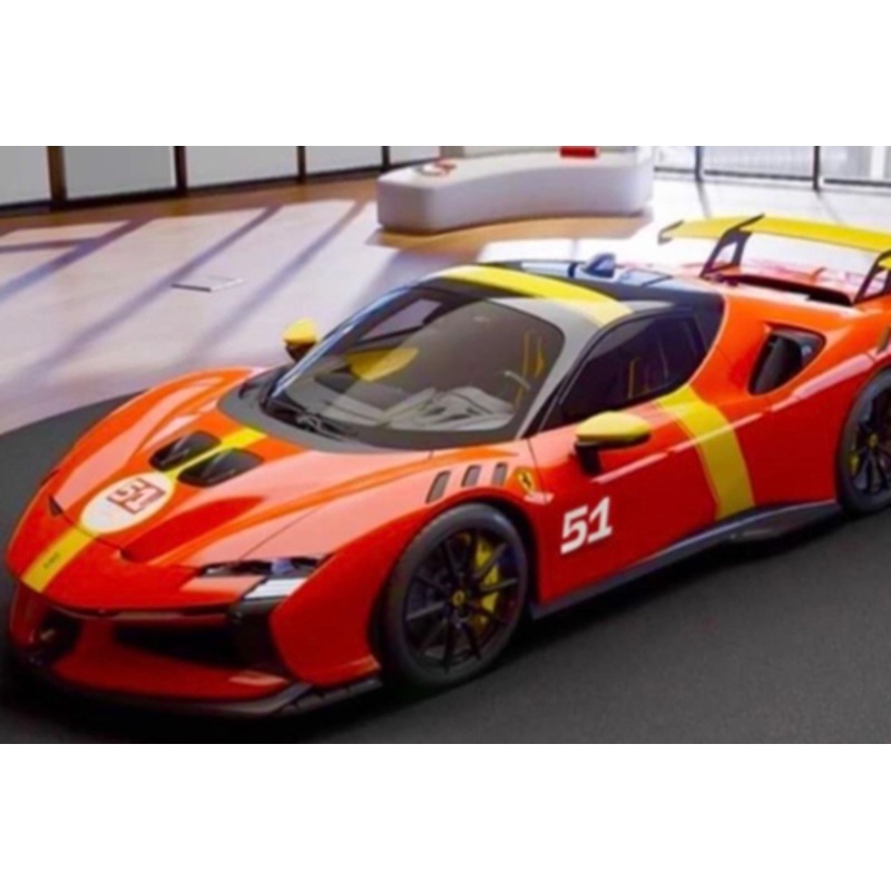 1/64 HH Model Ferrari SF90 XX Stradale (#51 499P Livery Red & Yellow) Car Model