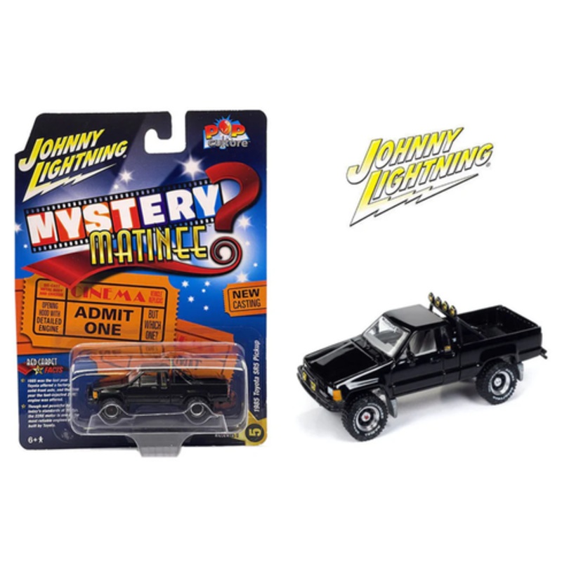 1/64 Johnny Lightning 1985 Mystery Matinee Toyota SR5 Pickup (Black) Diecast Car Model