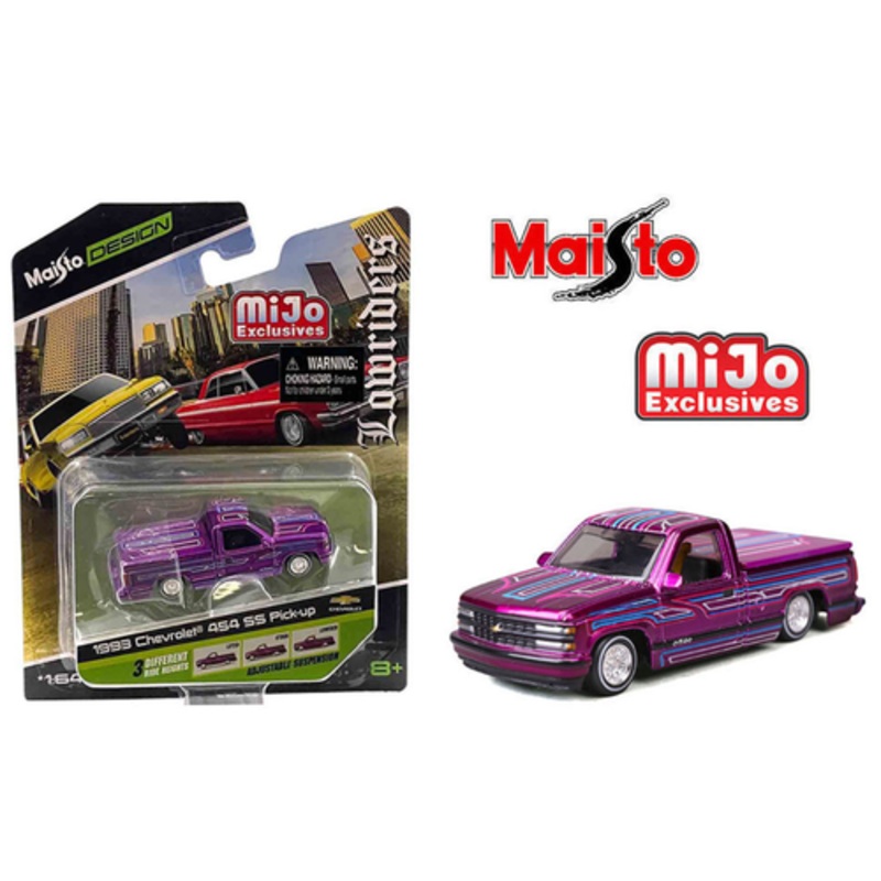 1/64 Maisto 1992 Chevrolet 454 SS Lowriders (Candy Pink) Diecast Car Model