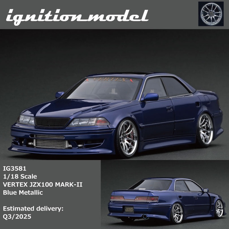 [Preorder] Ignition Model 1:18 VERTEX JZX100 MARK-II Blue Metallic IG3581