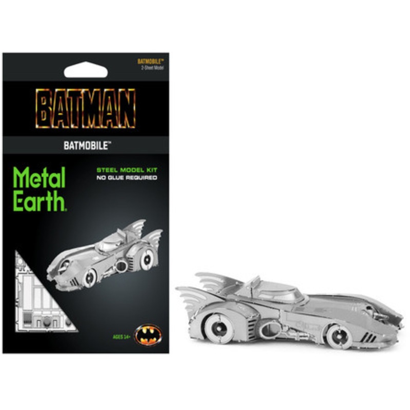 Model Kit 1989 Batmobile "Batman" (1989) Movie (Challenging Difficulty) Steel Model by Metal Earth