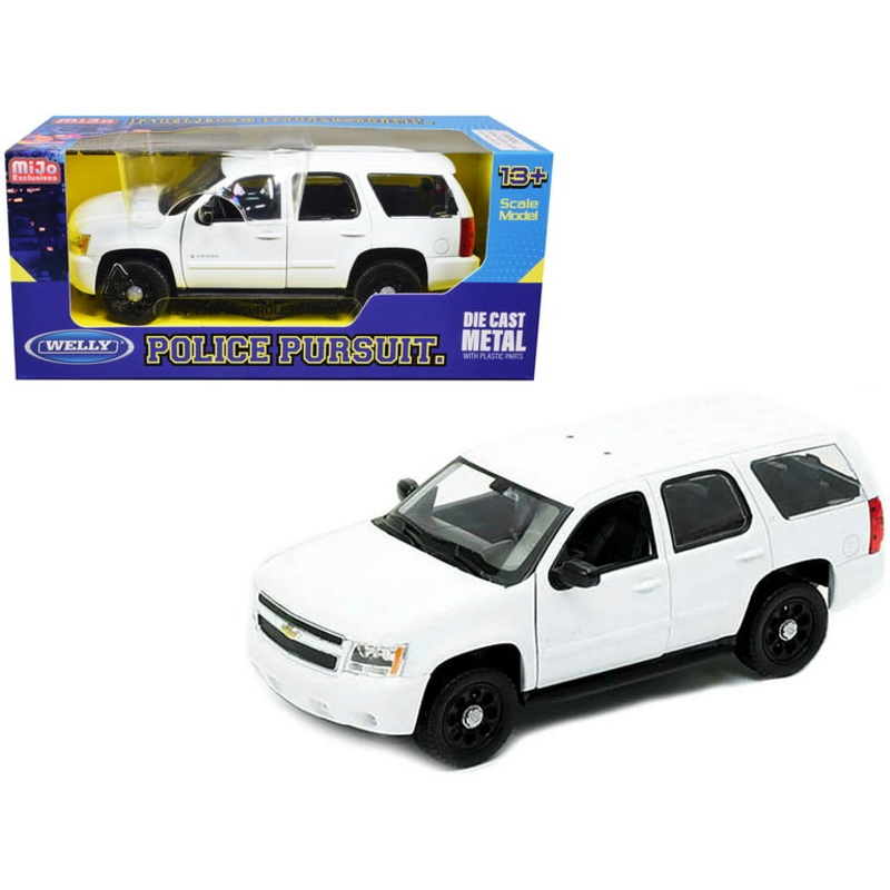 WELLY 2008 CHEVROLET TAHOE SUV 1/27 UNMARKED POLICE CAR WHITE 22509WEP-W