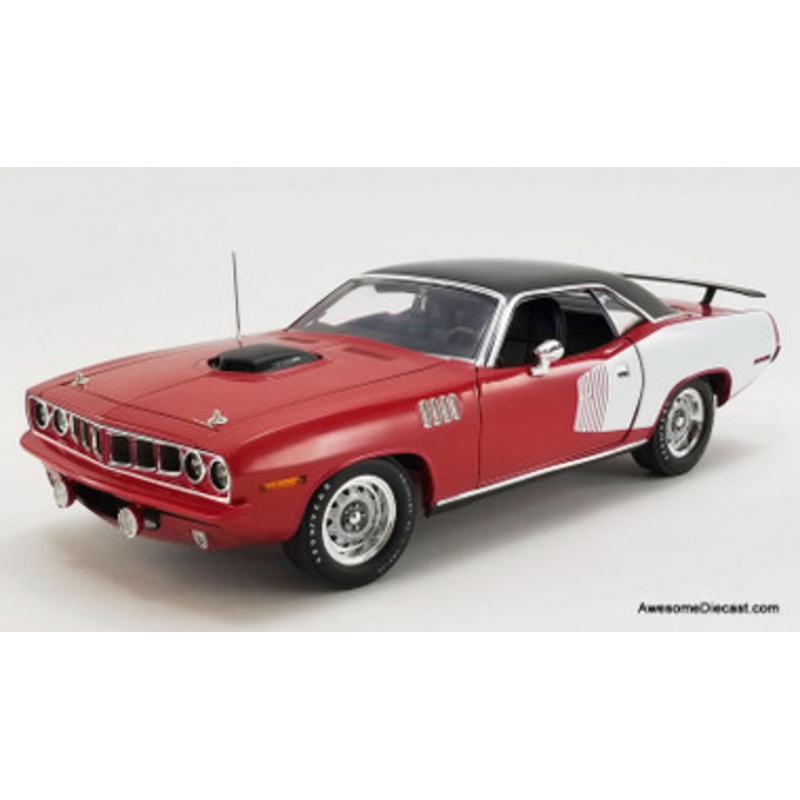 1971 Plymouth Hemi Barracuda, Red/White 1:18 Diecast Model Car by ACME
