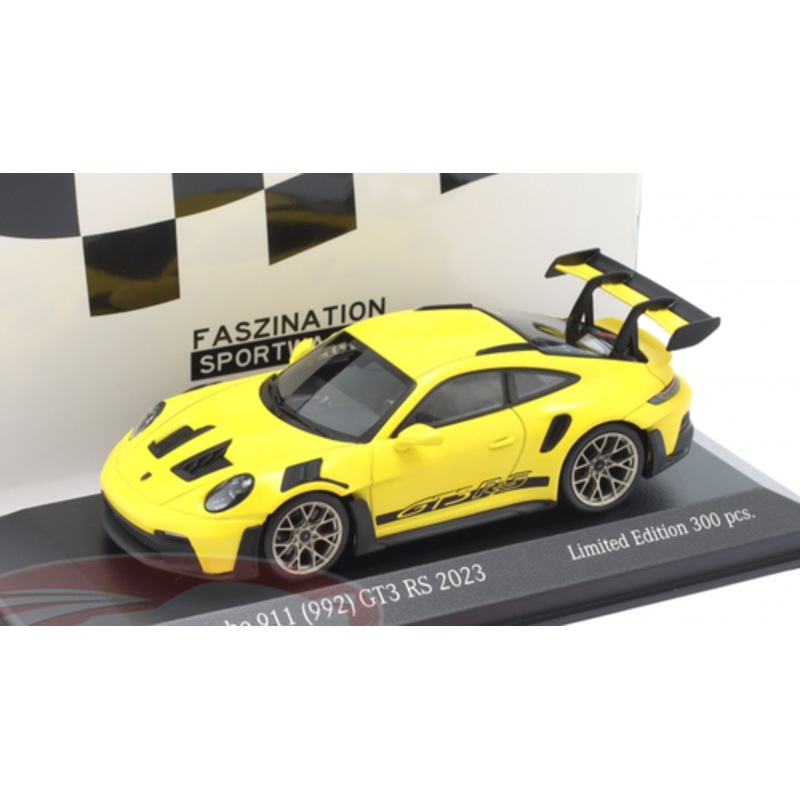 1/43 Minichamps 2023 Porsche 911 (992) GT3 RS (Yellow with Golden Wheels) Car Model