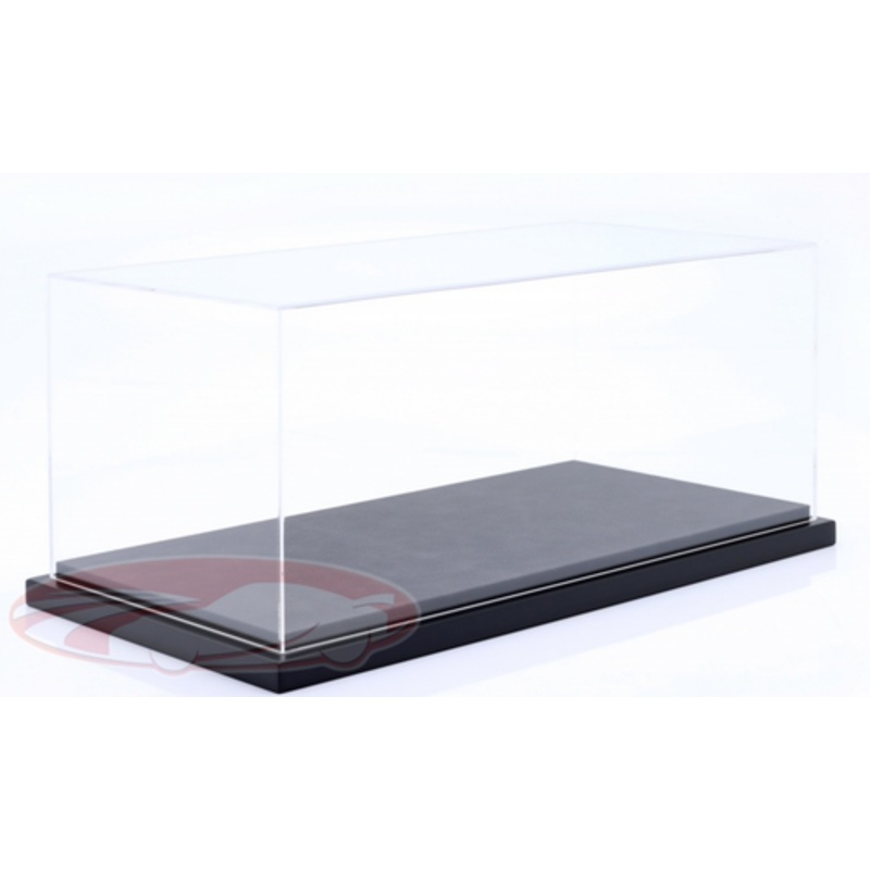 1/12 Luxury Acrylic Display Case with Leatherette on MDF Base Plate (Black) (car models NOT included)