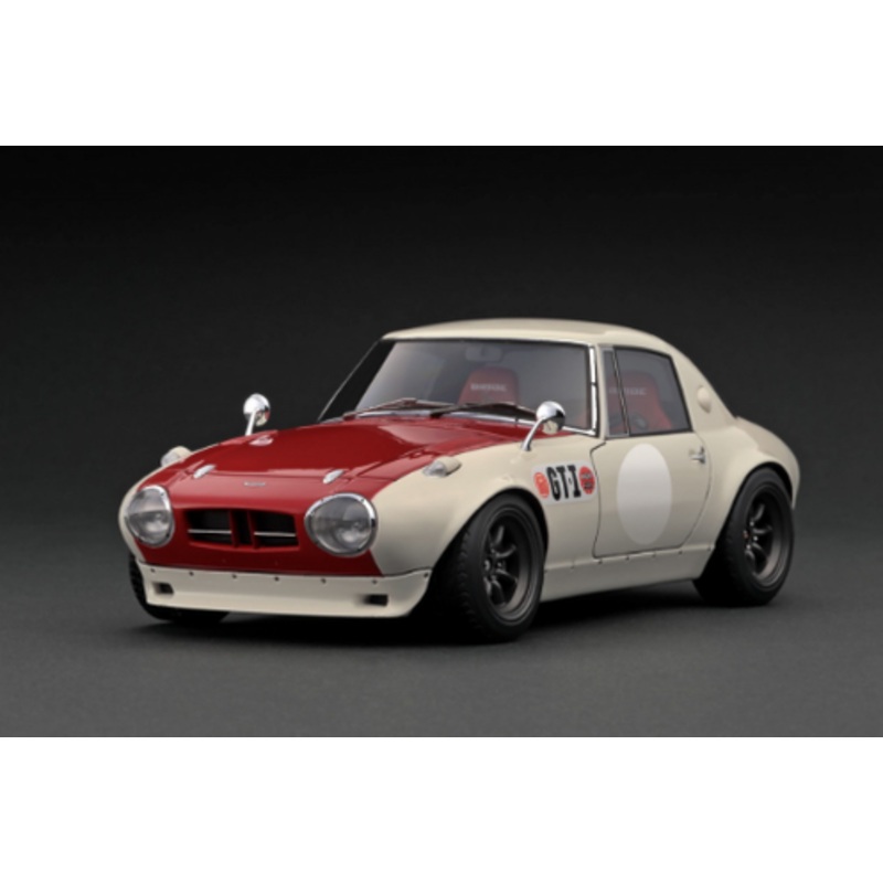 1/18 Ignition Model Toyota Sports 800 NOB Hachi Ver White/Red