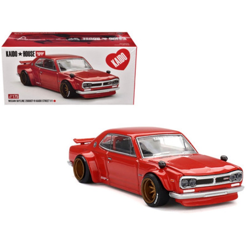 1/64 Kaido House Nissan Skyline 2000GT-R (KPGC10) Kaido Street V1 (Red) Diecast Car Model