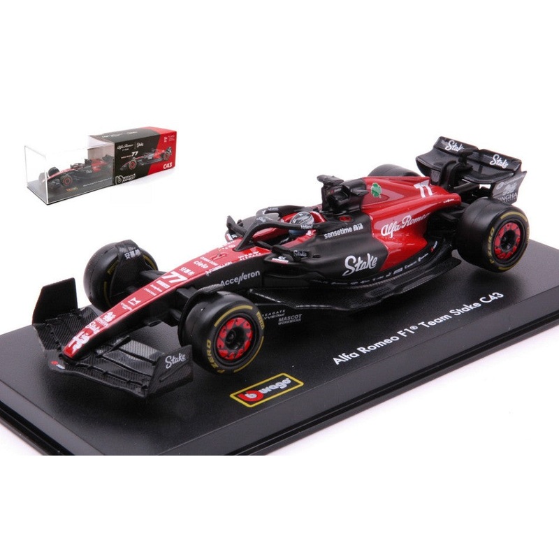 Alfa Romeo - F1 C43 n.77 (2023) 1:43 - V. Bottas - Signature With Helmet and Showcase - Bburago